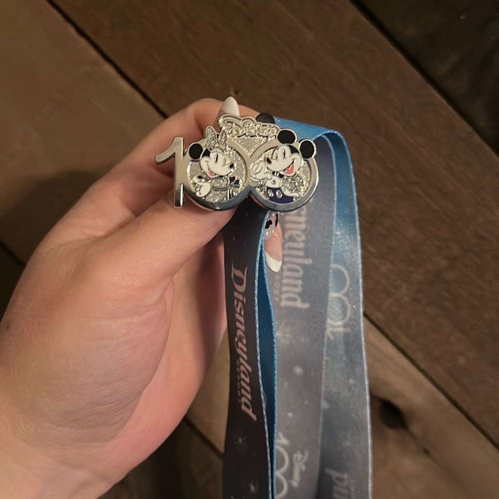 Disneyland Resort Lanyard and Disney 100 pin